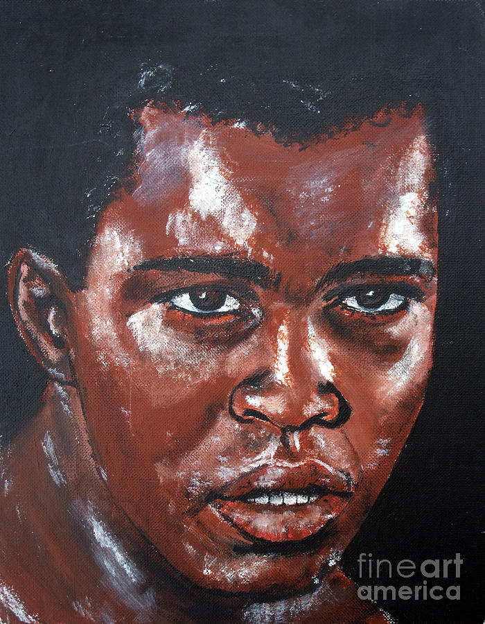 Portrait Painting - Muhammad Ali Formerly Cassius Clay by Jim Fitzpatrick