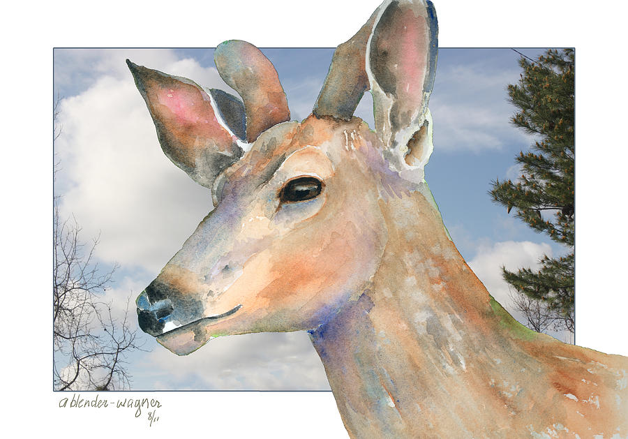 Mule Deer Mixed Media by Arline Wagner