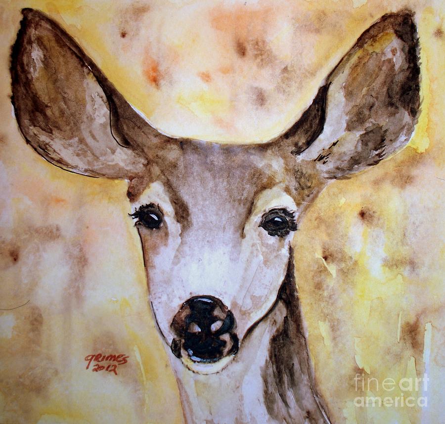 Muley the Deer Painting by Carol Grimes