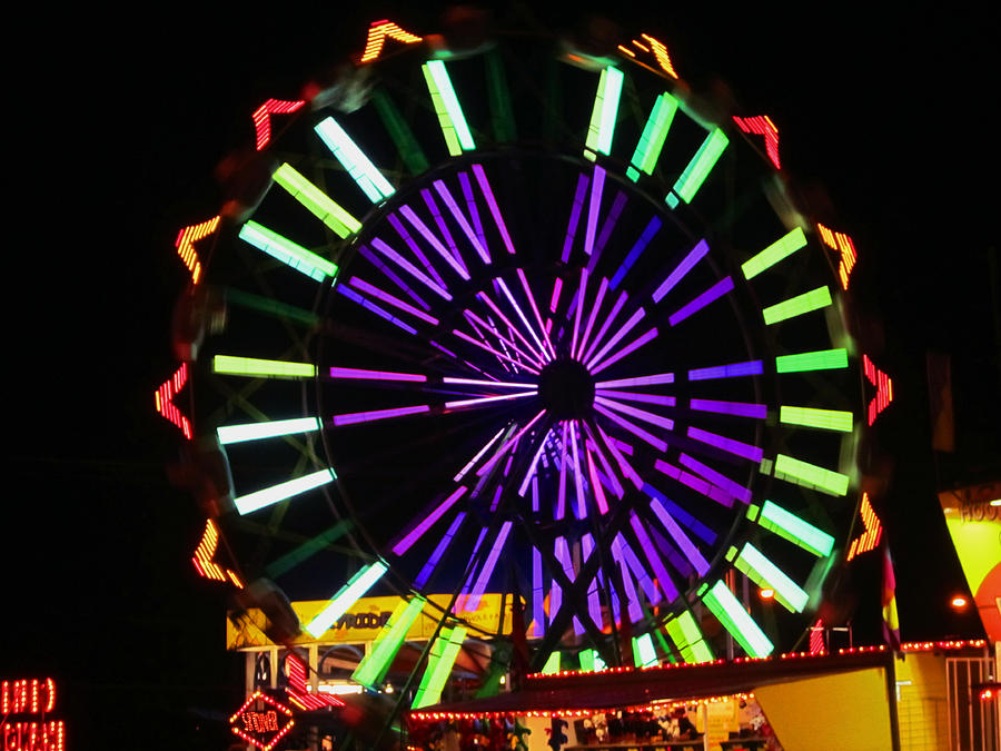 Multi Colored Ferris Wheel Photograph by Kym Backland