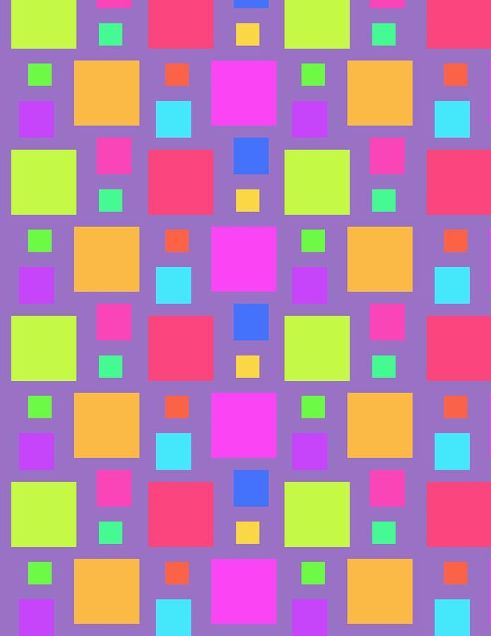 Multicoloured Squares Digital Art by Louisa Knight