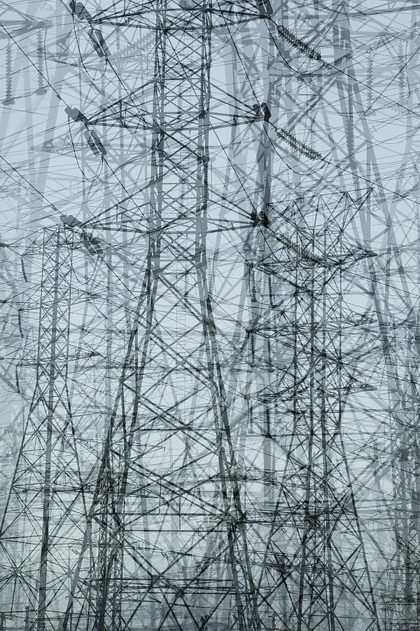 Multiple Exposure Of Power Pylons Photograph by Paul Taylor