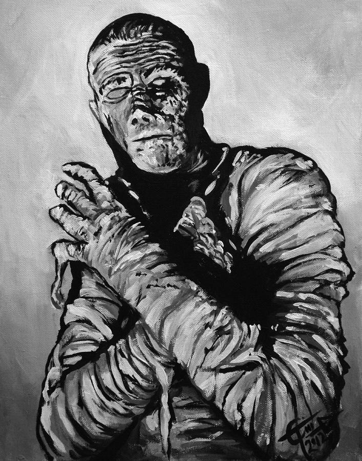 Boris Karloff Painting - Mummy by Tom Carlton