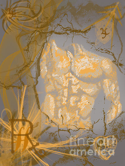 Male Digital Art - Muscles by Helena Marais