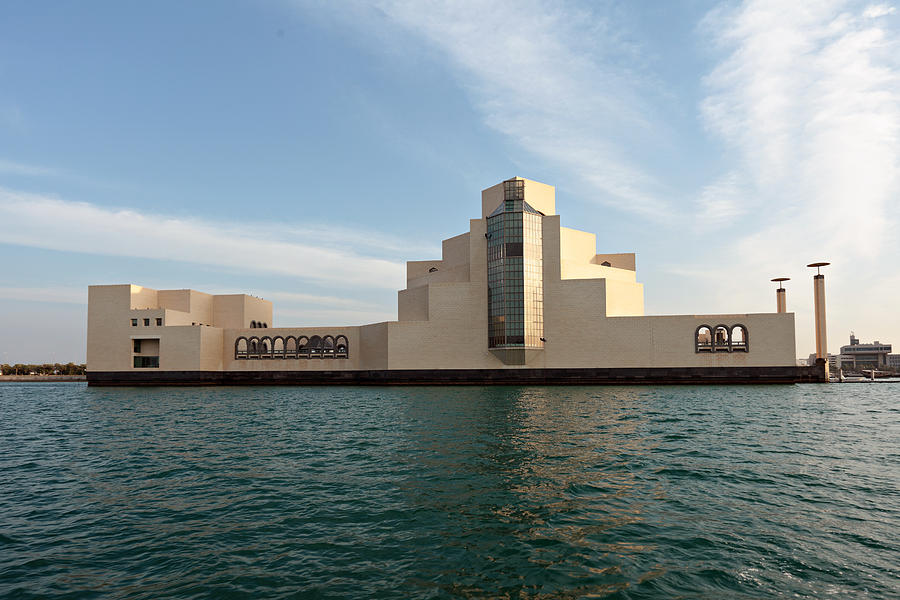 Museum from Doha Bay Photograph by Paul Cowan