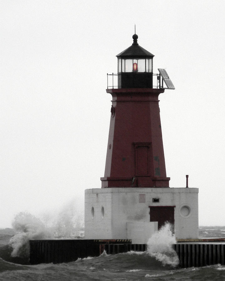 Muted Menominee Lighthouse Photograph by Mark J Seefeldt