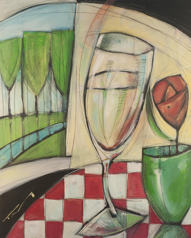 Wine Painting - Mutual Attraction by Tim Nyberg