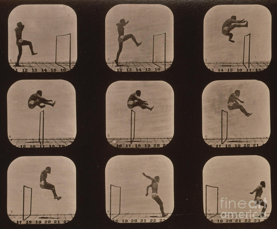 Eadweard Muybridge Photograph - Muybridge Locomotion of Man Jumping by Photo Researchers