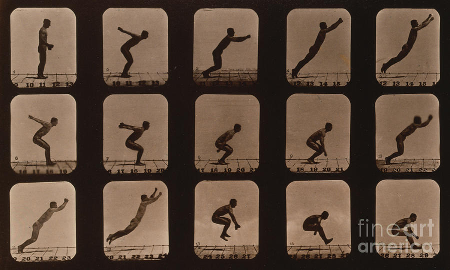 Muybridge Locomotion, Man Leaping, 1881 Photograph by Photo Researchers