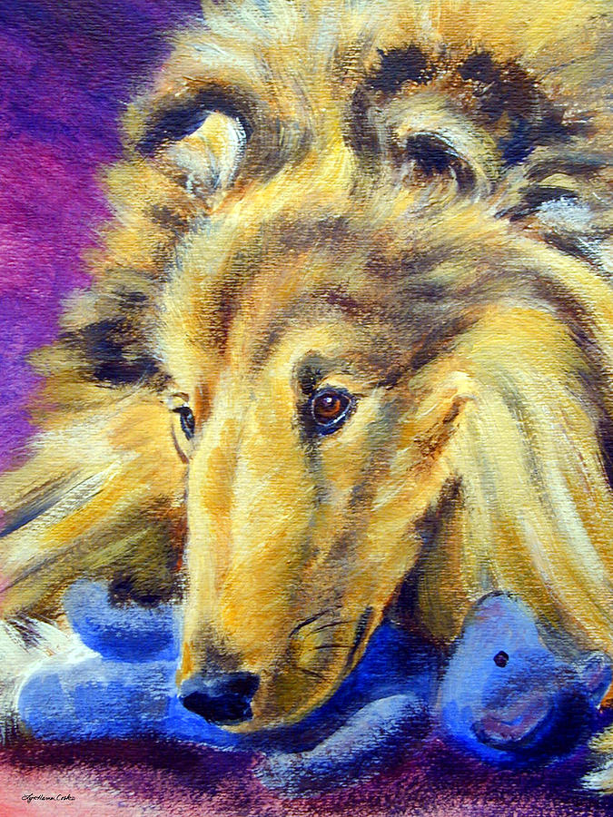 Dog Painting - My Blue Teddy - Shetland Sheepdog by Lyn Cook