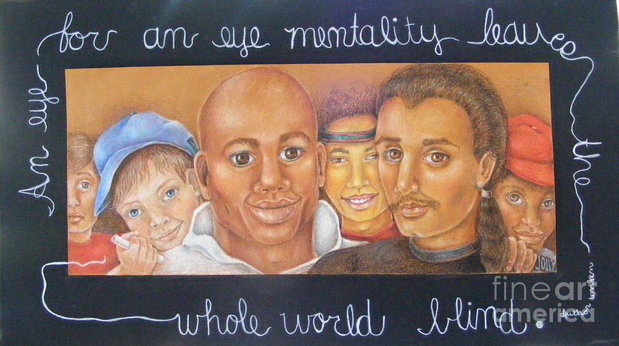 Multicultural Drawing - My Brothers Keeper by Jane Jolly Chappell