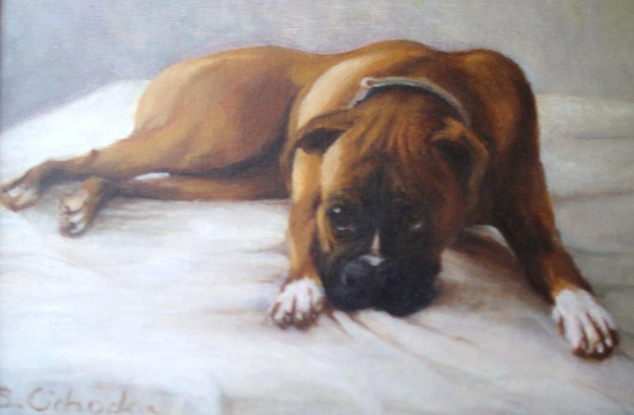 My Dog Mr Painting by Barbara Anna Cichocka