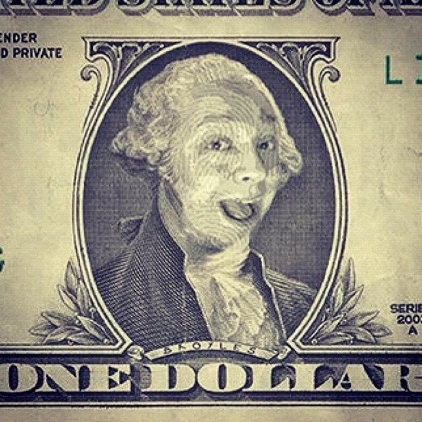 Funny Photograph - My Face On The Dollar Bill. #money by Joey Broyles