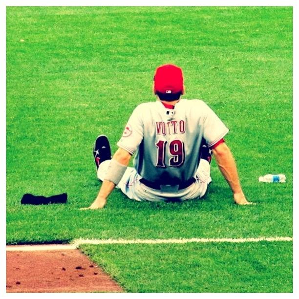 Cincinnati Photograph - My Favorite Votto Photo Of The Night by Heather Anne