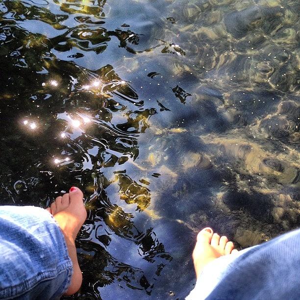 Calming Photograph - My Feet. The Water. Peaceful. #mood by Emily W