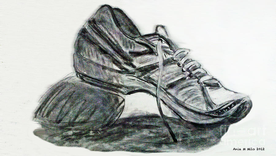 My First Shoe Painting by Ania M Milo