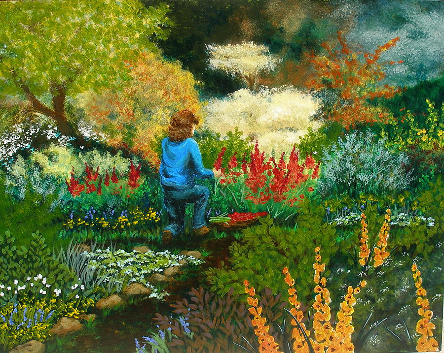 Flower Painting - My Garden by Stephanie Conroy