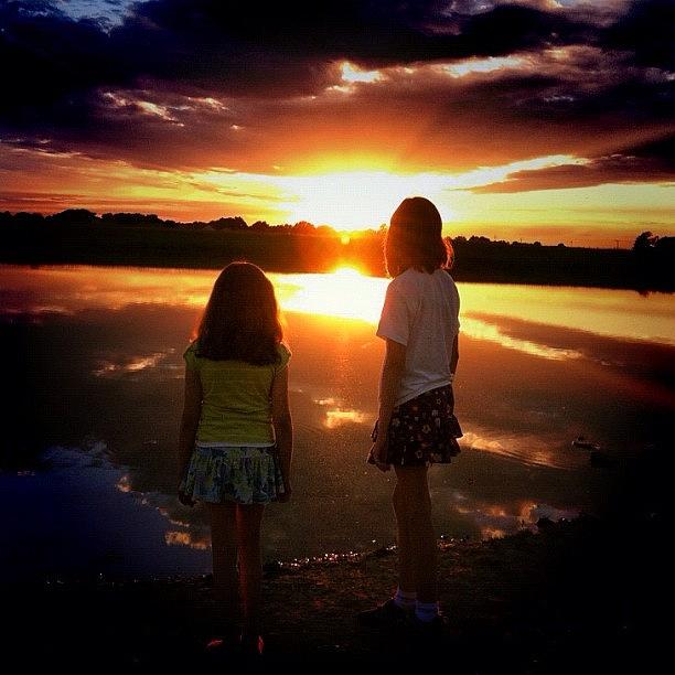 Sunset Photograph - My Girls by Lisa Worrell