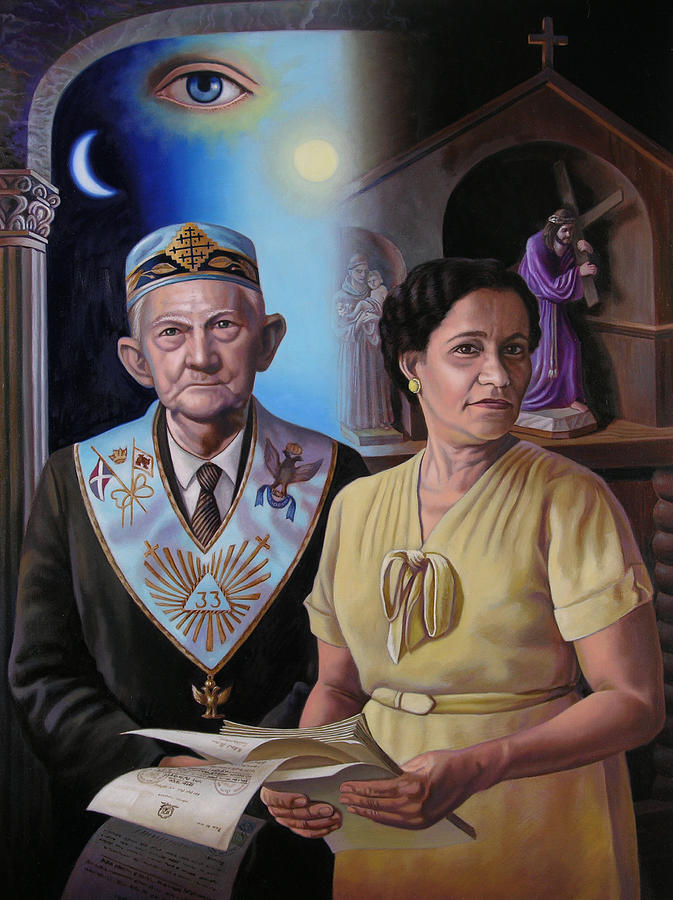 My Grandparents Painting by Miguel Tio