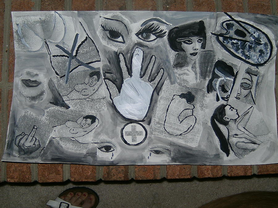 Black And White Mixed Media - My Guernica by Ann Bourque