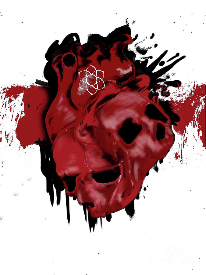 Skull Mixed Media - My Heart by Malik  Church