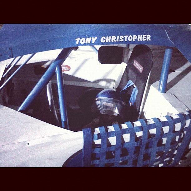 Speedway Photograph - My Lil Nephew In My Dads Race Car by Sierra  Christopher