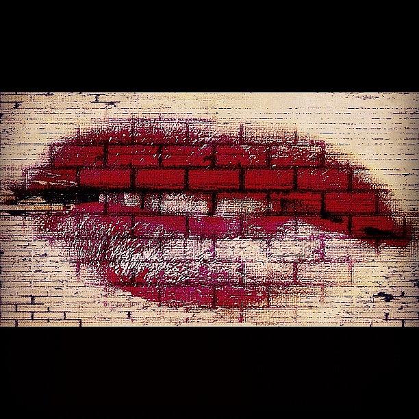 Streetart Photograph - My Lips In Brick... Lol by Julianna Rivera-Perruccio