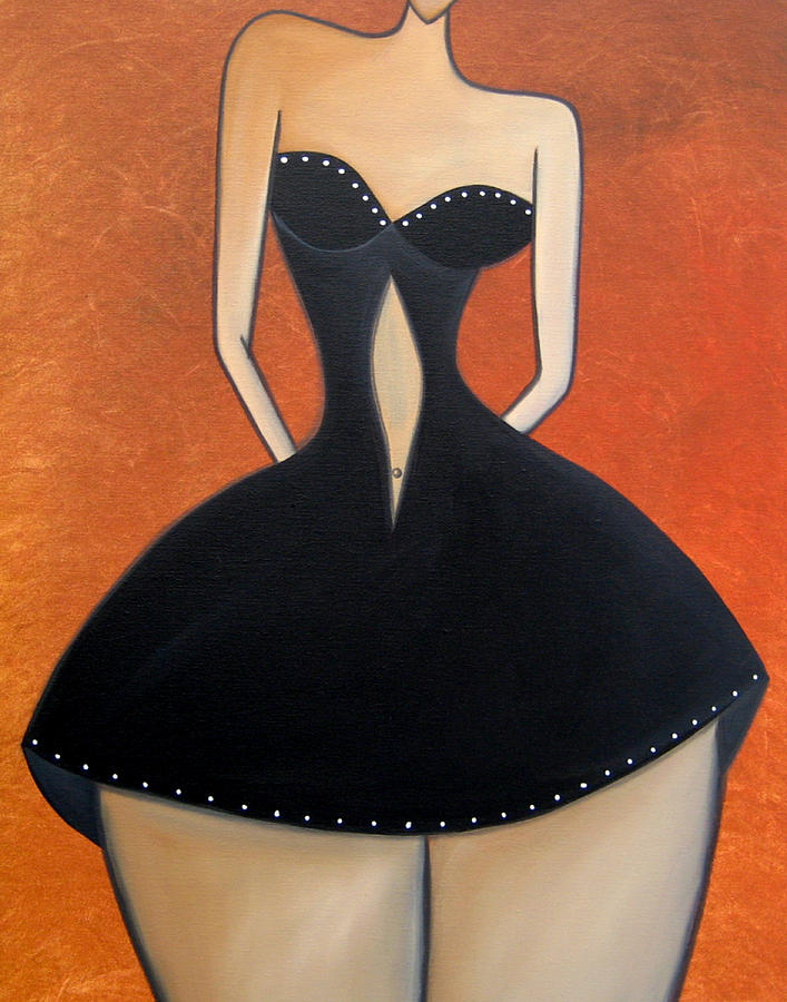 My Little Black Number Painting by Tom Fedro
