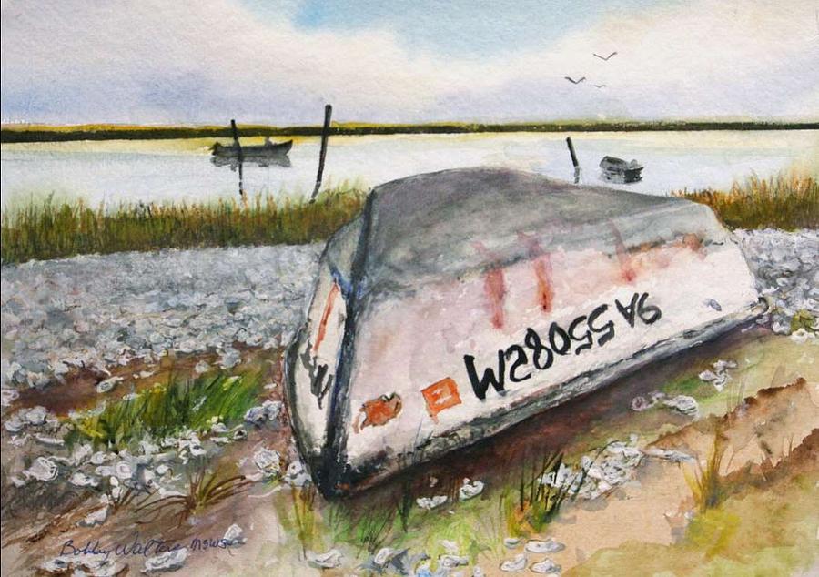 My Old Oyster Boat Painting by Bobby Walters
