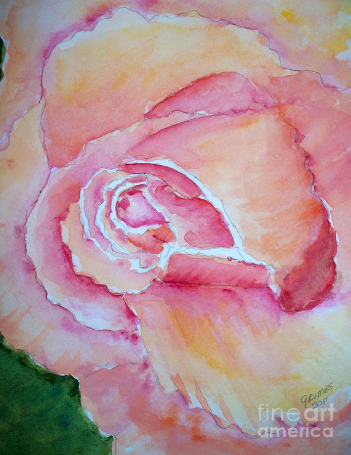 My Peach Rose Painting by Carol Grimes