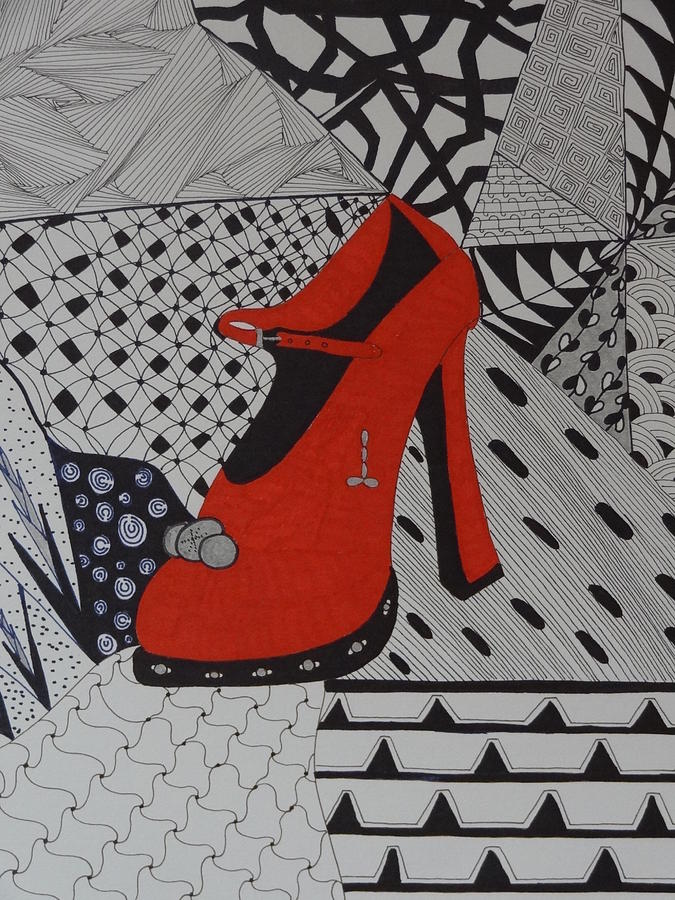 Shoe Drawing - My Shoe by Nancy Fillip