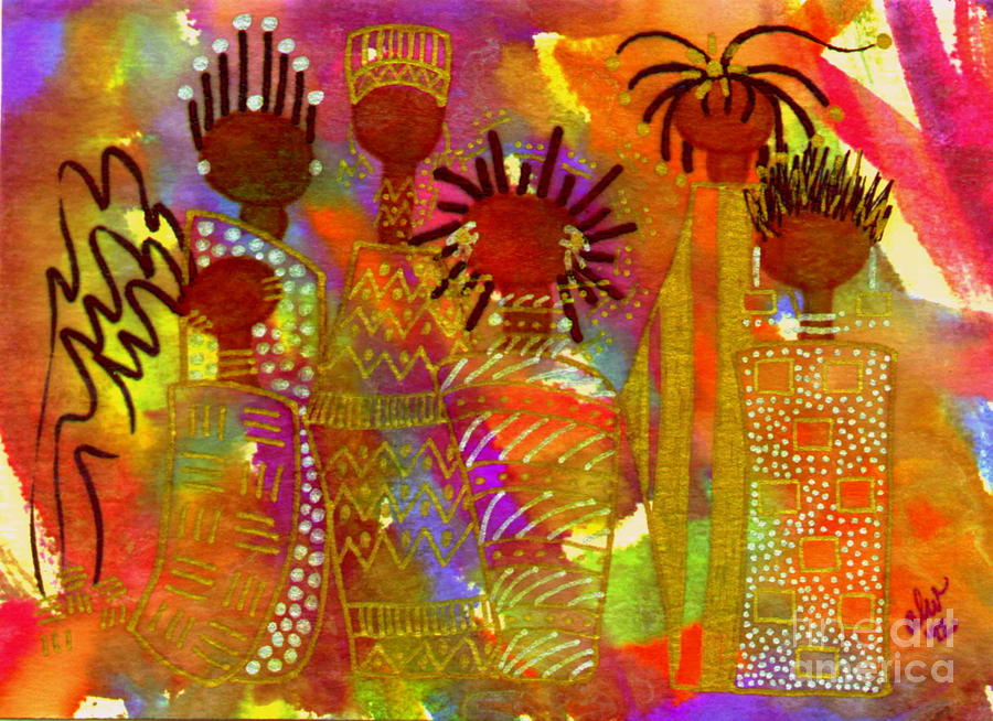 My Sistahs and Me Mixed Media by Angela L Walker