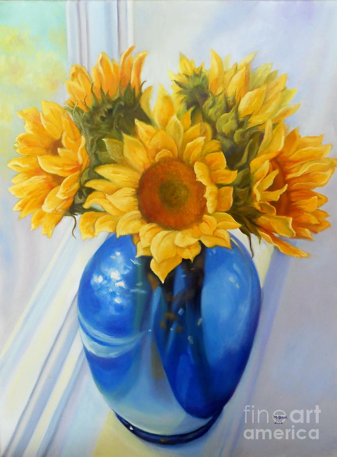 My Sunflowers Painting by Marlene Book