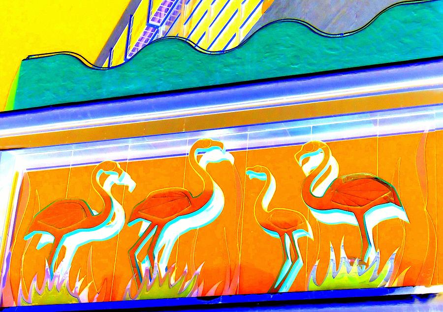 Las Vegas Digital Art - My Vegas Flamingo 3 by Randall Weidner