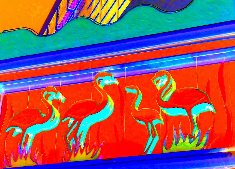 Las Vegas Digital Art - My Vegas Flamingo 5 by Randall Weidner
