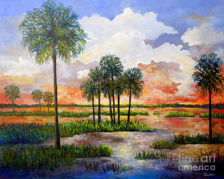 Myakka Sunset Painting by Lou Ann Bagnall