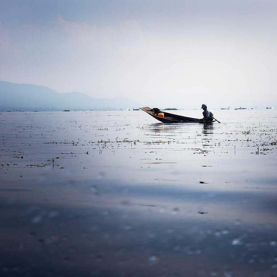 Nature Photograph - Myanmar Fisherman by Nina Papiorek