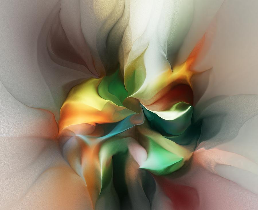 Abstract Digital Art - Mysterious Bloom by David Lane