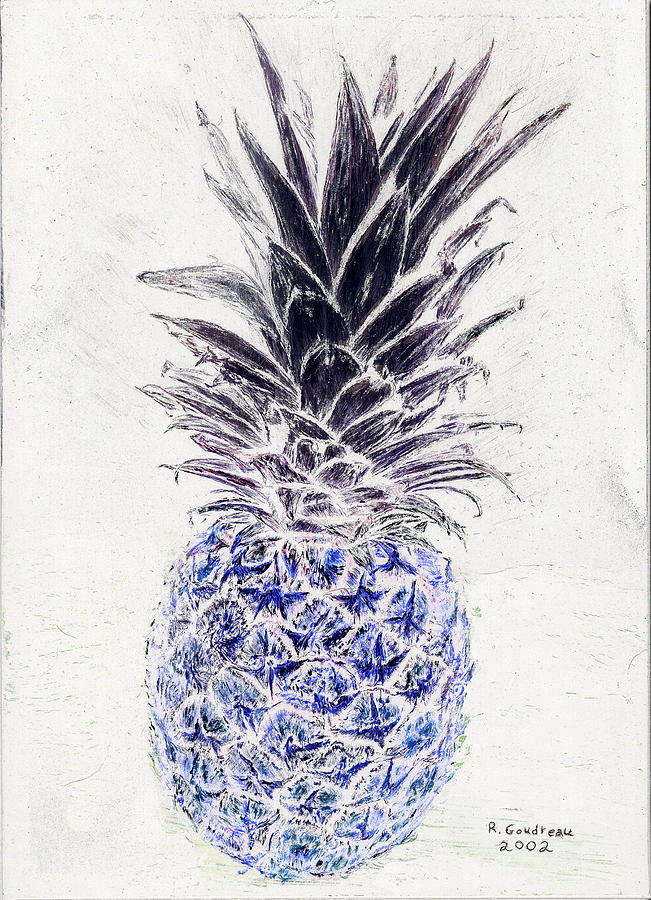 Mysterious Blue Pineapple Painting by Robert Goudreau