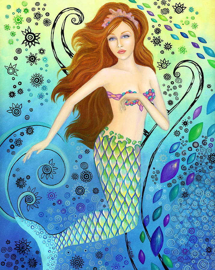 Mermaid Painting - Mystic Mermaid by B K Lusk