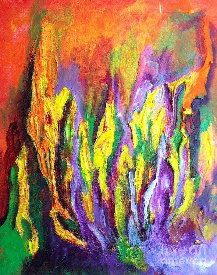 Abstract Painting - Mystical garden by Bebe Brookman