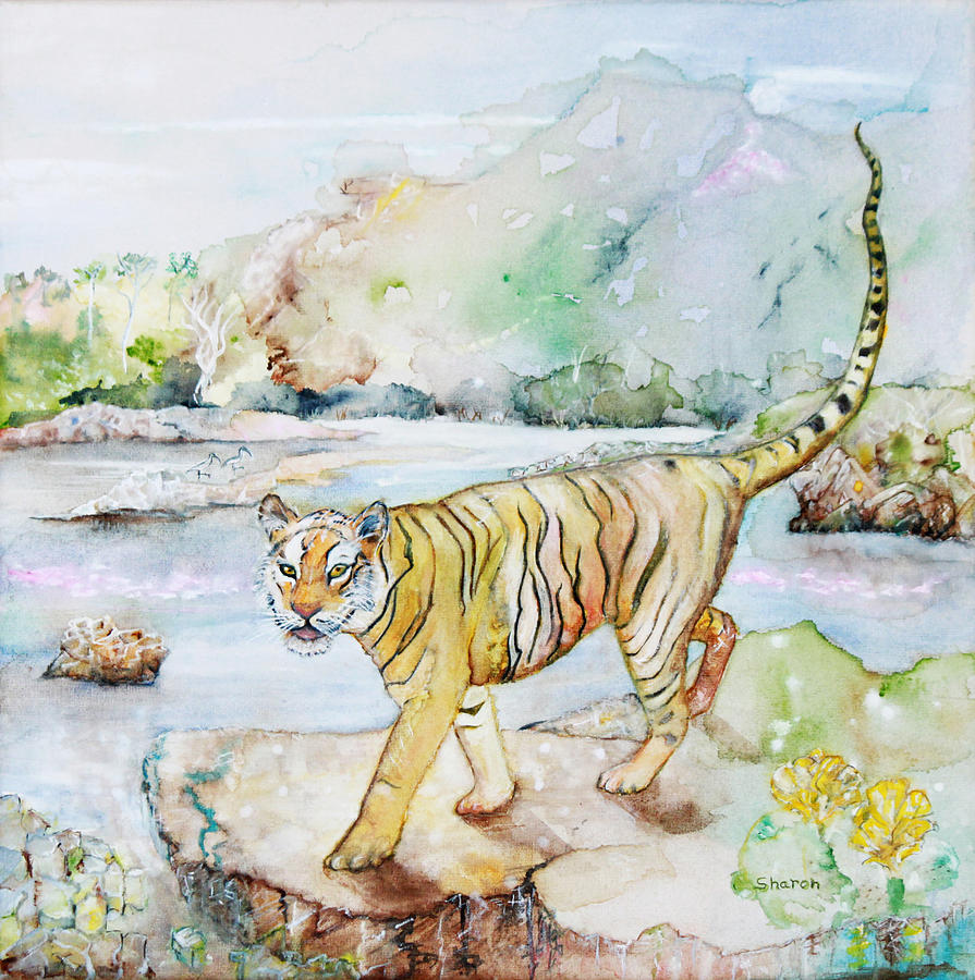 Wild Tiger Painting - Mythic Tiger by Sharon StJoan Wild Tiger Painting - Mythic Tiger by Sharon StJoan