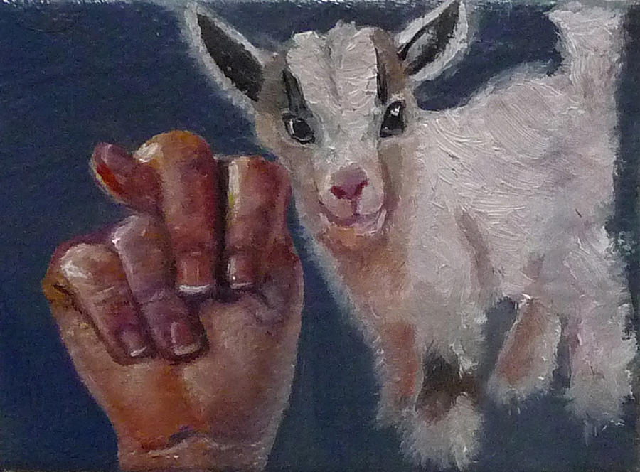 N is for Nanny Goat Painting by Jessmyne Stephenson