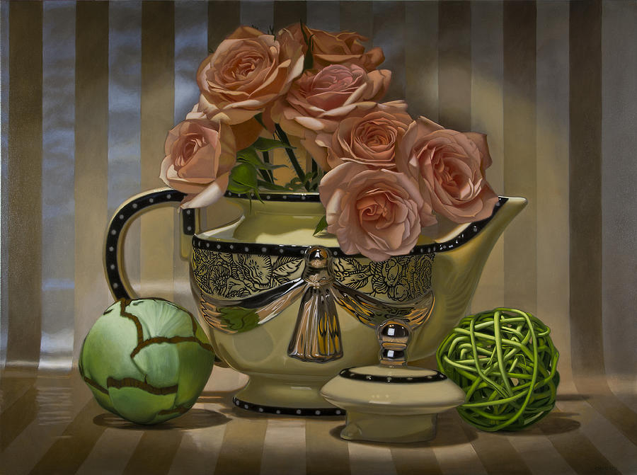 Flower Painting - Naimark Teapot by Tony Chimento