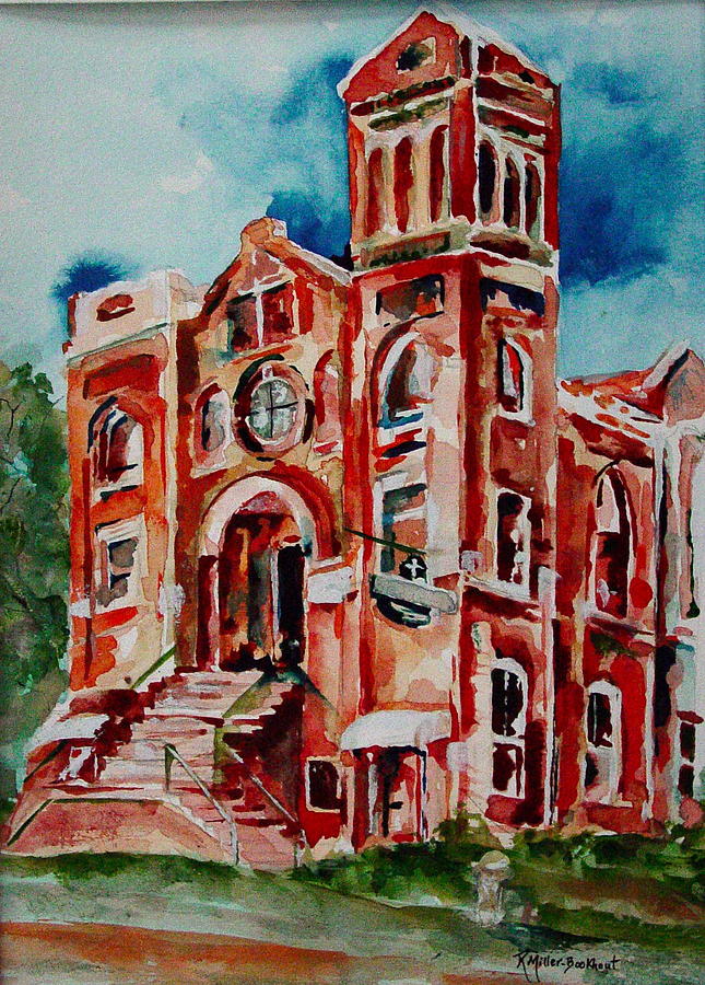 Nancys Church on Page Avenue Painting by Robin Miller-Bookhout