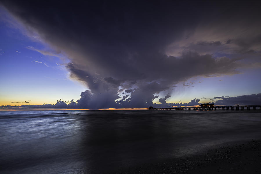 Naples Pier Thunder Storm Photograph by Nick  Shirghio