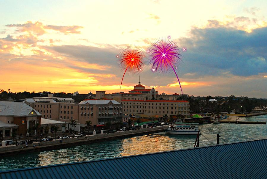 Nassau Fireworks Photograph by Gary Wonning