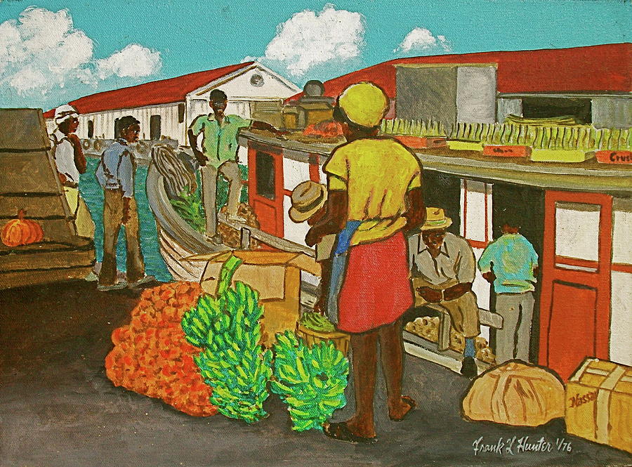 Nassau Fruit Boat Painting by Frank Hunter