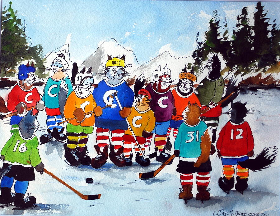 National Housecat  League Painting by Wilfred McOstrich