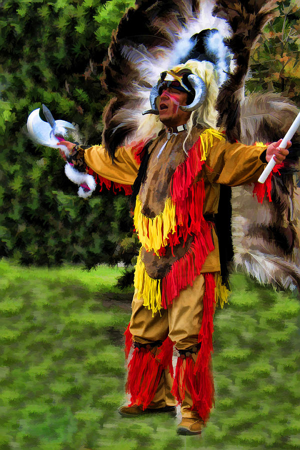 Native American Dancer - DWP1950012 Painting by Dean Wittle